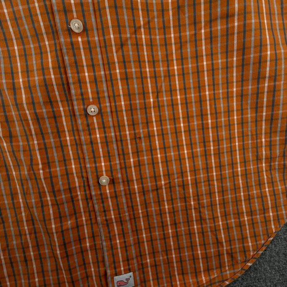 Vineyard Vines MAKERS MARK WHISKY LOGO Orange Check Murray Medium Cotton Men - Picture 11 of 16